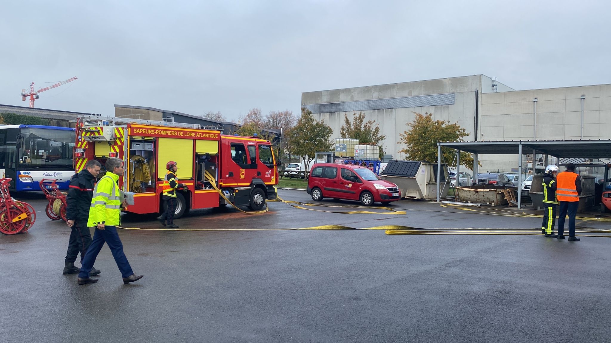 Exercice incendie sur site