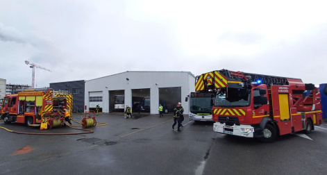 Exercice incendie de grande ampleur au dépôt à Nantes